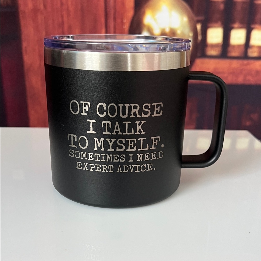 Self love Black Insulated Mug with Humorous Quote